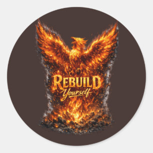 Sticker Rond Conception de motivation Dark Phoenix