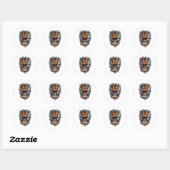 Sticker Rond Conception de motivation de tigre affamé (Feuille)