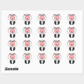 Sticker Rond Conception de mouton mignon (Feuille)