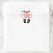 Sticker Rond Conception de mouton mignon (Sac)