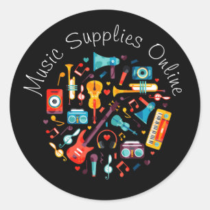 Sticker Rond Conception de musique Marque commerciale cadeau