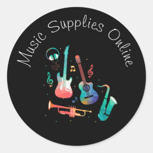 Sticker Rond Conception de musique Marque commerciale cadeau