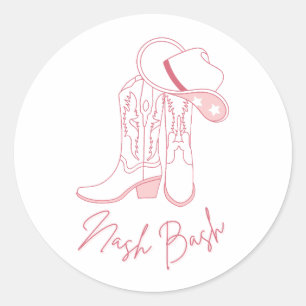 Sticker Rond Conception de Nash Bach Bachelorette   Bottes de c