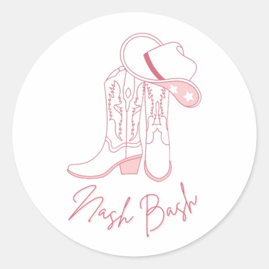 Sticker Rond Conception de Nash Bach Bachelorette | Bottes de c (Devant)