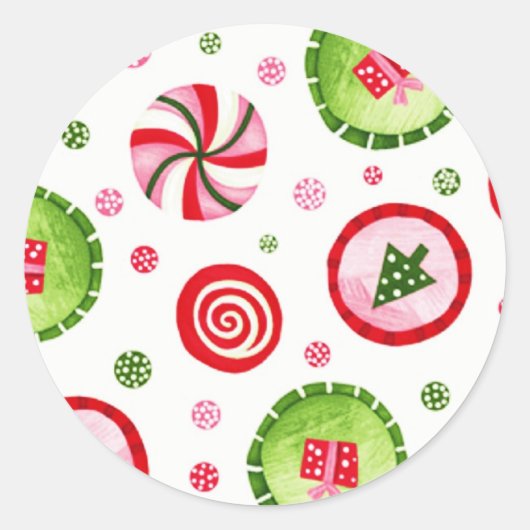 STICKER ROND CONCEPTION DE NOËL (Devant)