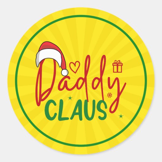 Sticker Rond Conception de Noël de Papa Noël (Devant)