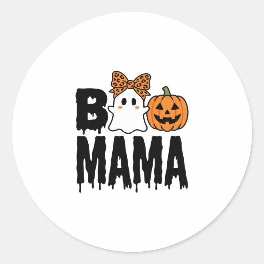 Sticker Rond Conception de noeud de fantôme de pumpkin de Hallo (Devant)