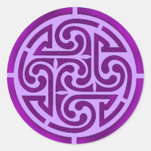 Sticker Rond Conception de noeud violet celtique