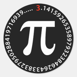 Sticker Rond Conception de nombre de pi