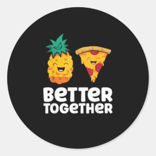 Sticker Rond Conception de nourriture amusante de pizza à l'ana