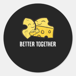 Sticker Rond Conception de nourriture amusante Mac Et Fromage M