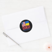 Sticker Rond Conception de papa de drapeau ukrainien américain (Enveloppe)