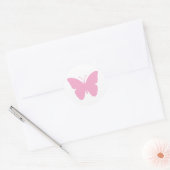 Sticker Rond Conception de papillon rose (Enveloppe)