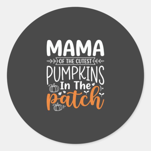 Sticker Rond Conception de patch de citrouilles maman Halloween (Devant)