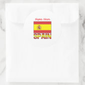 Sticker Rond Conception de patrimoine de drapeau d'Espagne pers (Sac)