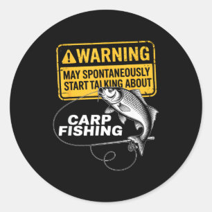 Sticker Rond Conception de pêche à la carpe pour hommes drôle d