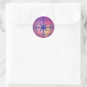 Sticker Rond Conception de perle rose avec motif (Sac)