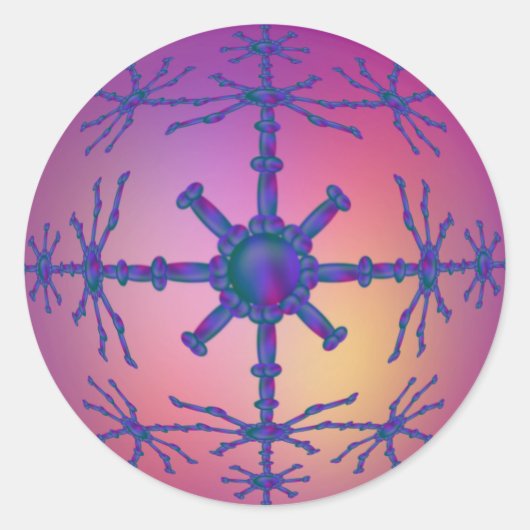 Sticker Rond Conception de perle rose avec motif (Devant)