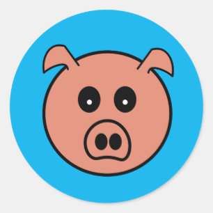 STICKER ROND CONCEPTION DE PIG