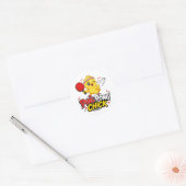 Sticker Rond Conception de ping-pong de poussin mignonne (Enveloppe)