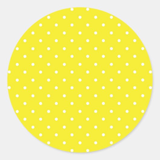 Sticker Rond Conception de points Polka Jaune (Devant)