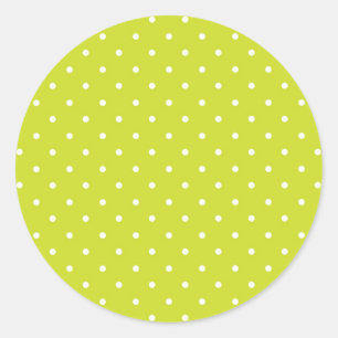 Sticker Rond Conception de points Polka Lime