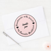 Sticker Rond Conception de pot de confiture coeur fait avec amo (Enveloppe)