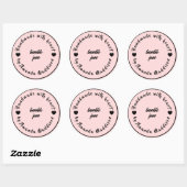 Sticker Rond Conception de pot de confiture coeur fait avec amo (Feuille)