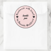 Sticker Rond Conception de pot de confiture coeur fait avec amo (Sac)