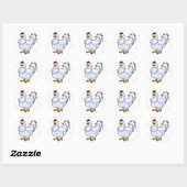 Sticker Rond Conception de poulet (Feuille)