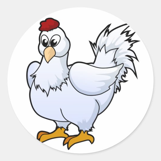 Sticker Rond Conception de poulet (Devant)
