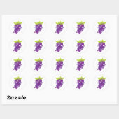 Sticker Rond Conception de raisins violets (Feuille)