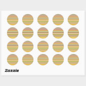 Sticker Rond Conception de rayures colorées mignonnes (Feuille)