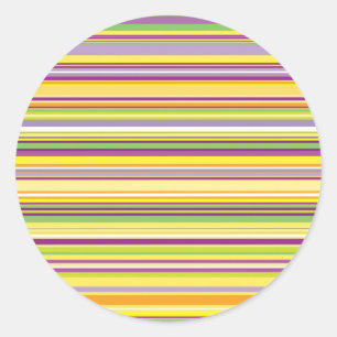 Sticker Rond Conception de rayures colorées mignonnes