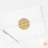 Sticker Rond Conception de rayures colorées mignonnes (Enveloppe)