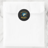 Sticker Rond Conception de résistance aux requins du golfe du M (Sac)