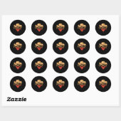 Sticker Rond Conception de rodéo occidental de cow-boy howdy co (Feuille)