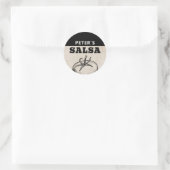 Sticker Rond Conception de salsa de tomate maison moderne grung (Sac)
