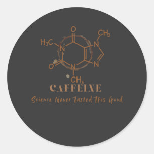 Sticker Rond Conception de science de café drôle de caféine