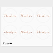 Sticker Rond Conception de script en Merci à l'aspect cuivre (Feuille)