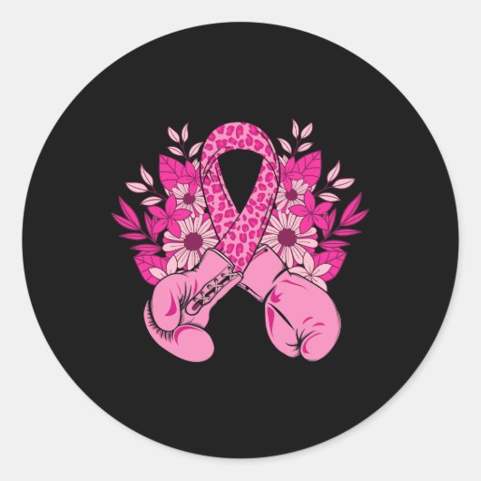 Sticker Rond Conception de sensibilisation au cancer du sein Bo (Devant)