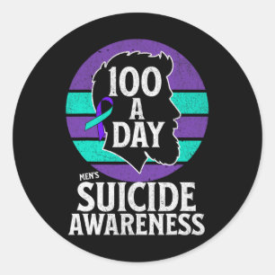 Sticker Rond Conception de sensibilisation au suicide chez les