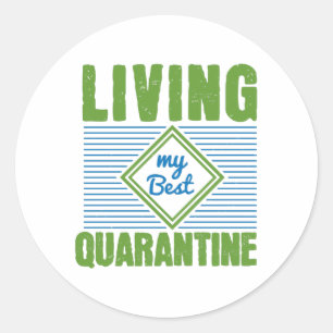 Sticker Rond Conception de sensibilisation au virus Corona en q