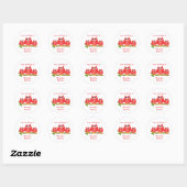 Sticker Rond Conception de signet de livre Rouge Hiboux (Feuille)