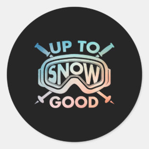 Sticker Rond Conception de ski cool pour hommes femmes skieur n