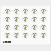 Sticker Rond Conception de snack de Snackosaurus Rex, dinosaure (Feuille)