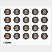 Sticker Rond Conception de soleil couchant de toile d'araignée (Feuille)