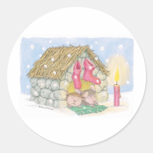 Sticker Rond Conception de souris maison® (Devant)