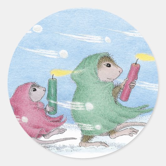 Sticker Rond Conception de souris maison® (Devant)