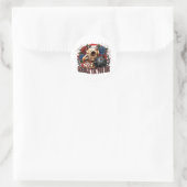 Sticker Rond Conception de squelette d'oiseau Gobble Til You Di (Sac)